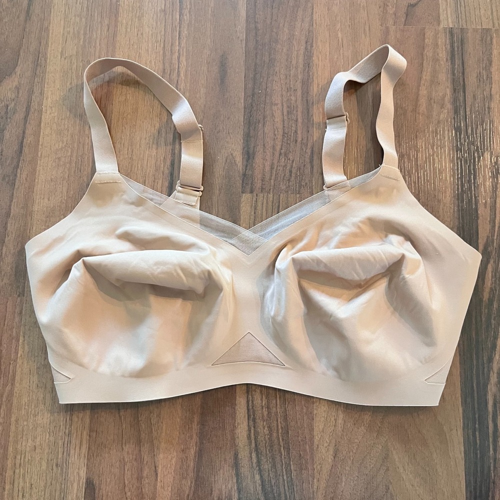 Honeylove CrossOver Wireless Bra Tan Sand Size 36DDD 36F 36G **NO PADS**